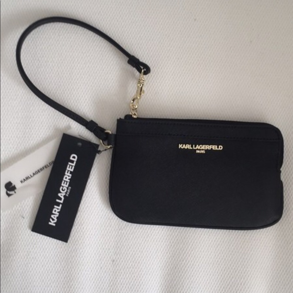 Karl Lagerfeld Black Wristlet NWT